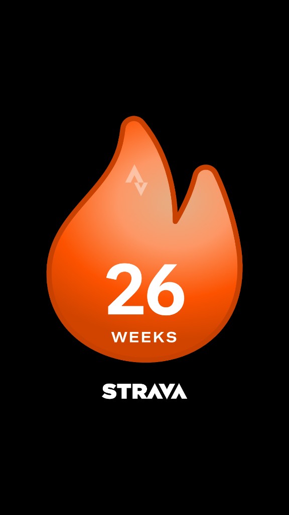 Strava streak: 26 weeks — open profile